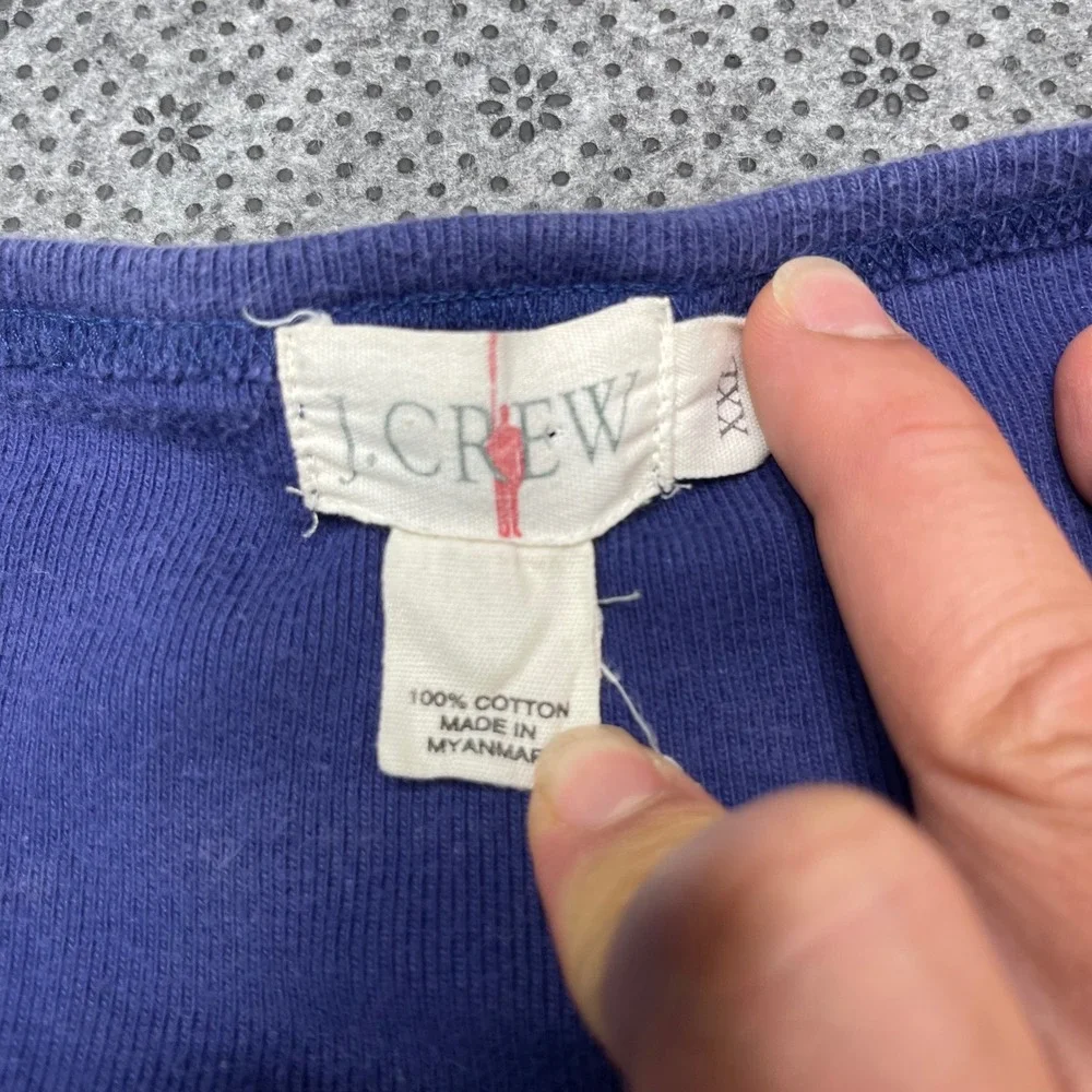Vintage J. Crew Oarsman Mens XXL Grunge Henley Cotton Shirt Faded Shirt